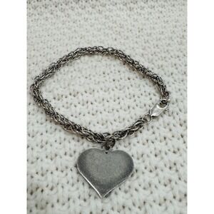 Prochain 925 Sterling Silver Engravable Heart Charm Bracelet 7"